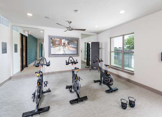 Fitness spin studio at 1900 Parmer Apartments in Austin TX