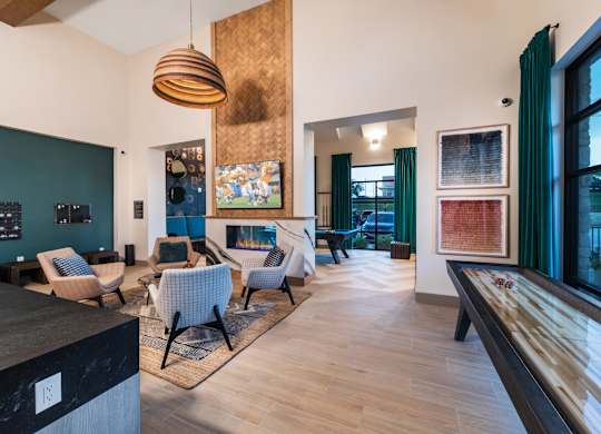 Social lounge at 1900 Parmer Apartments in Austin TX