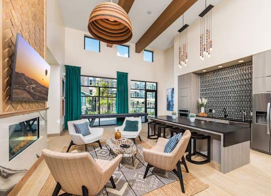 Leasing lobby at 1900 Parmer Apartments in Austin TX