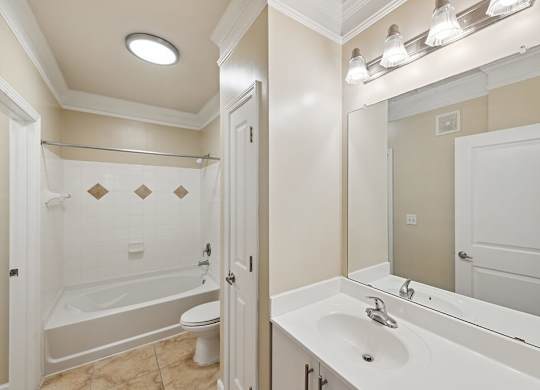 Bathroom with sink and shower at Westerchester at the Pavillions in Waldorf MD