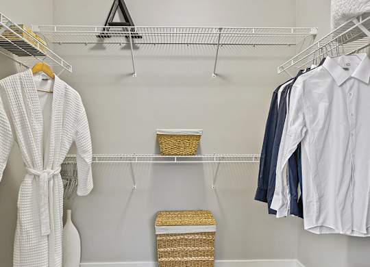 Walk in closet at Axis Admirals Hill Apartments in Chelsea MA