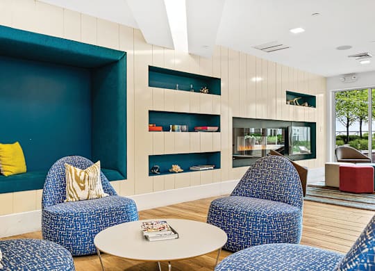 Common area at Axis Admirals Hill Apartments in Chelsea MA