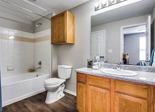 Bathroom at Kensley Apartment Homes in Irving TX