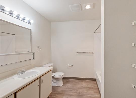 Bathroom at Woodrose Senior Affordable Apartments in Bellingham WA