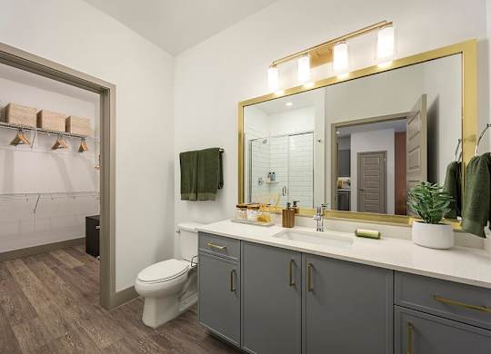 Bathroom Brass Marble Design at Wayfern Apartments in Sandy Springs GA