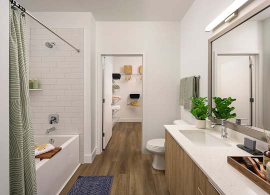 Bathroom in honey design at The Edley in Atlanta GA