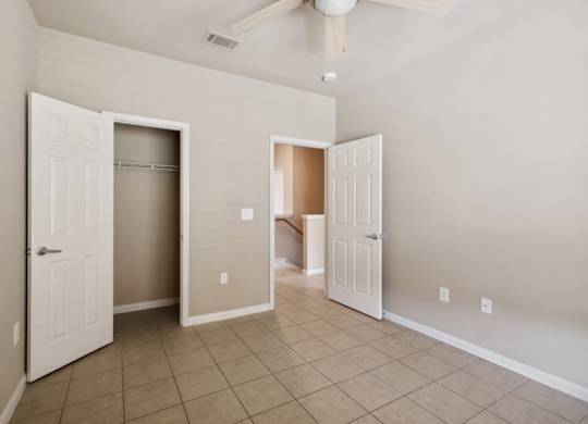 Bedroom with ceiling fan at Parkway Ranch Rental Homes in Houston TX