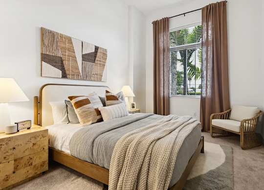 Bedroom at Treo Apartments in Fort Lauderdale FL