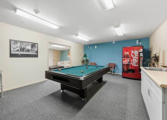 Billiard room at Washington Terance Apartments in Seattle WA