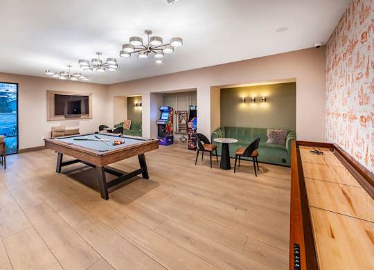 Billiards lounge at Cala Apartments in Austin TX