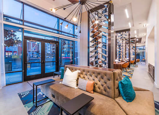 Co working lounge seating at Altitude Apartments in South San Francisco CA
