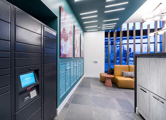 Amazon hub lockers at Altitude Apartments in South San Francisco CA