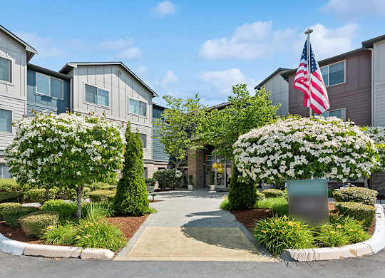 Building exterior at Alderwood Court in Lynnwood WA