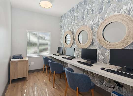 Business center computers at Running Brook Apartments in Miami FL