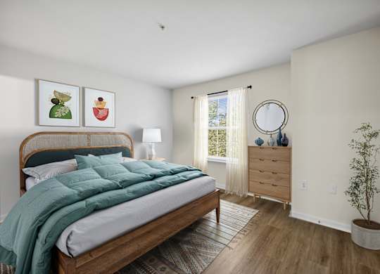 Primary bedroom at Riverwoods Apartments in Woodbridge VA