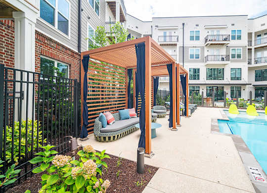 Cabanas and pool at The Belhaven in Alexandria VA