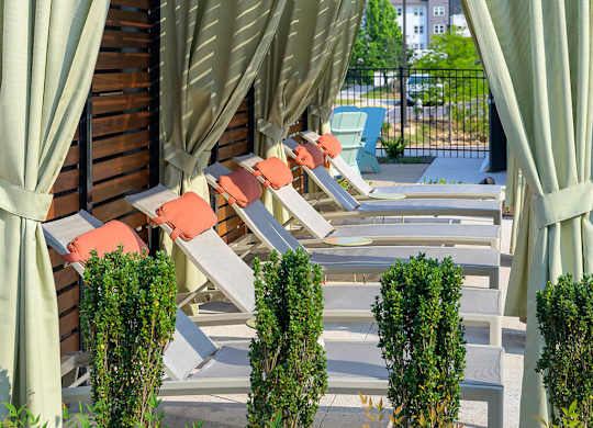 Poolside Chaises at Verge Apartments in Atlanta GA