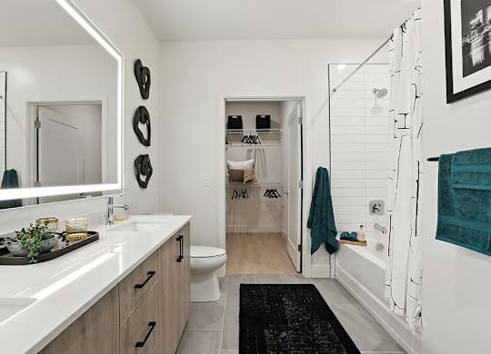 Charcoal design bathroom at Station 316 Woburn MA