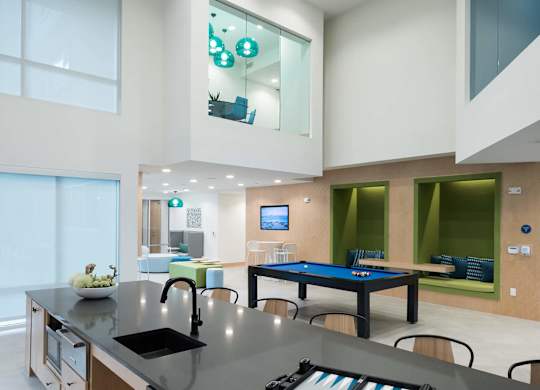 Clubhouse kitchen sink at Jada Legacy Central Apartments in Plano TX