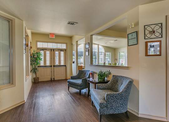 Clubhouse entrance at Paradise Oaks apartments in Austin TX