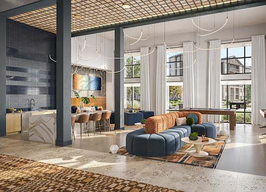 Clubroom at Hawkley Apartments in Milford MA