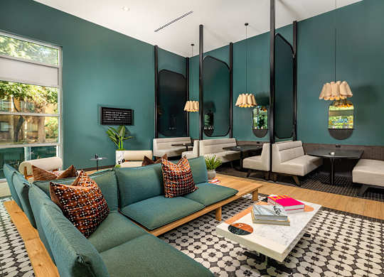 Co Work Click Seating Area and Booths at Chroma Apartment Homes in Canoga Park CA