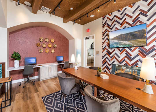 Co Working Lounge at The Seaton Apartments in San Diego CA