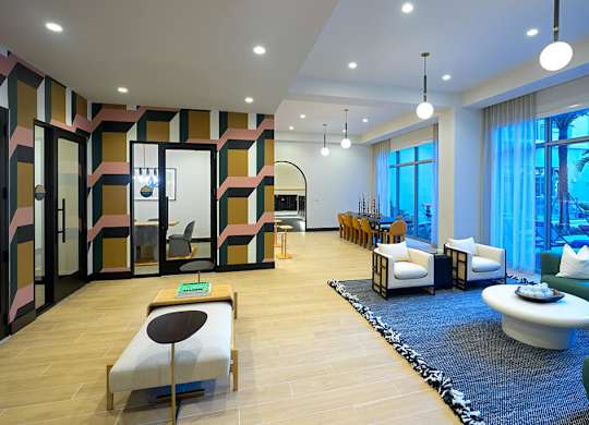 Co working lounge at Coasterra Apartments in Fort Lauderdale FL