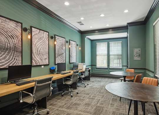 Co working lounge at Cypress View Villa Apartments in Weatherford TX