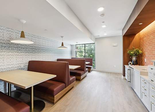 Communal workspace and printers at Jayden Apartments in Peabody MA