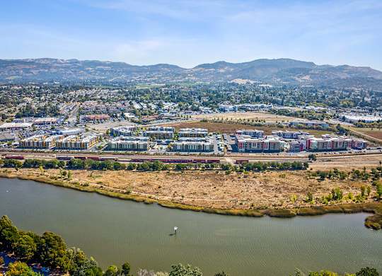 Aerial view of community at The Braydon Apartments in Napa CA