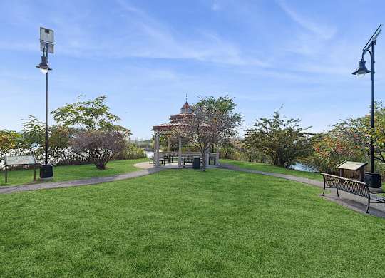 Community gazebo at Axis Admiral Hill Apartments in Chelsea MA