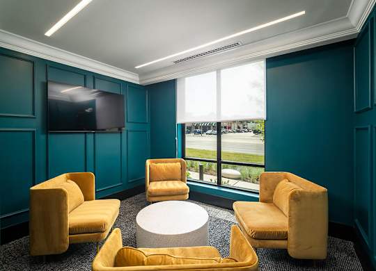 Conference room seating area at The Belhaven in Alexandria VA