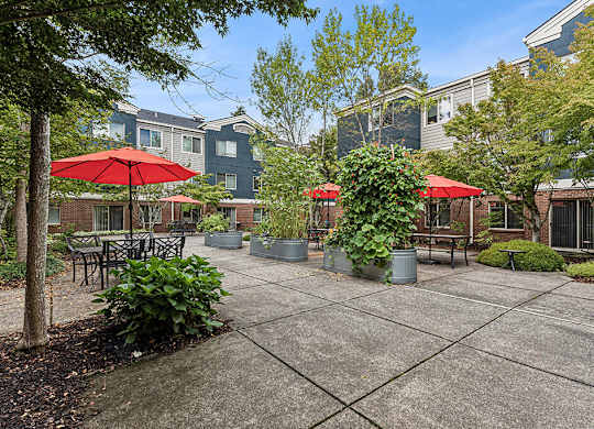 Courtyard at Woodrose Senior Affordable Apartments in Bellingham WA