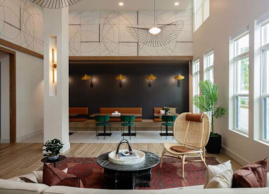 Coworking lounge at Wayfern Apartments in Sandy Springs GA