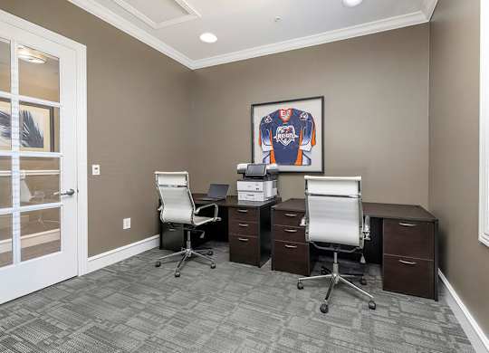 Coworking lounge area at Landara Apartments in Ontario CA