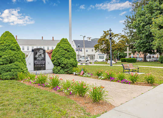 Dowtown Walpole Square near The Penstone Apartments and Townhomes in South Walpole MA