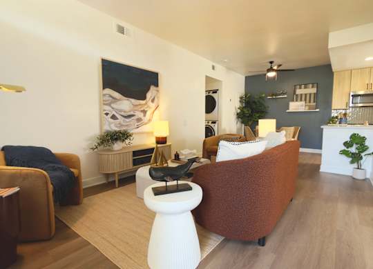 Living room at The Resort at Encinitas Apartments in Encinitas CA