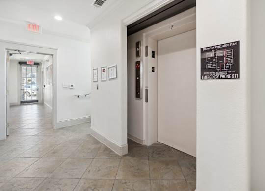 Elevators at The Sorento Apartments in San Antonio TX