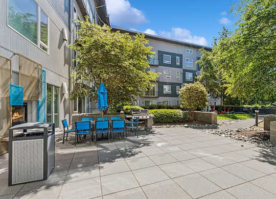 Exterior BBQ area at Riverpark Apartments in Redmond WA