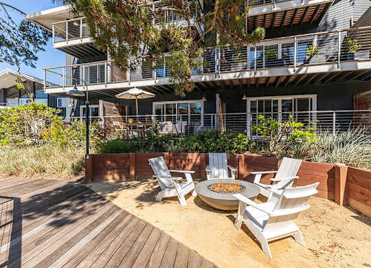 Outdoor fire pit at The Cove at Tiburon Apartments in Tiburon CA