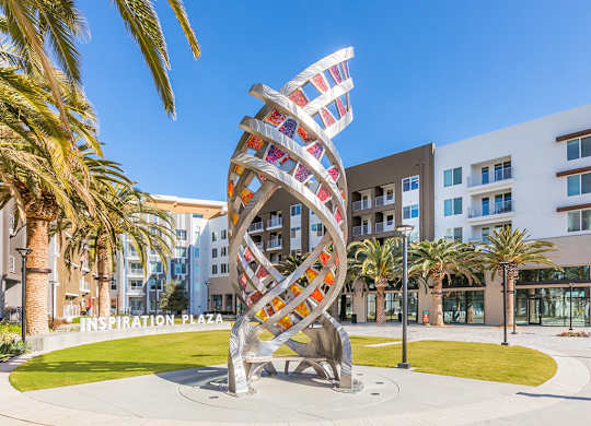 Exterior Inspiration Plaza Flame of Inspiration at Embark Apartments in Fremont CA
