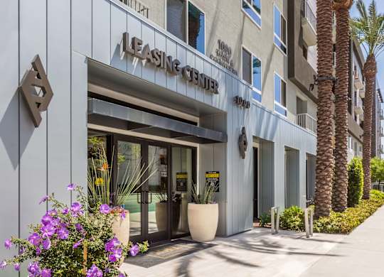Exterior Leasing Center Entrance at Avel Apartment Homes in Orange CA
