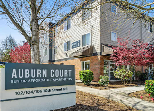 Exterior Monument Sign at Auburn Court Apartments in Auburn WA