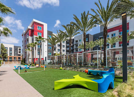 Exterior Paseo Life and Energy Seating at Vita Apartment Homes in Orange CA