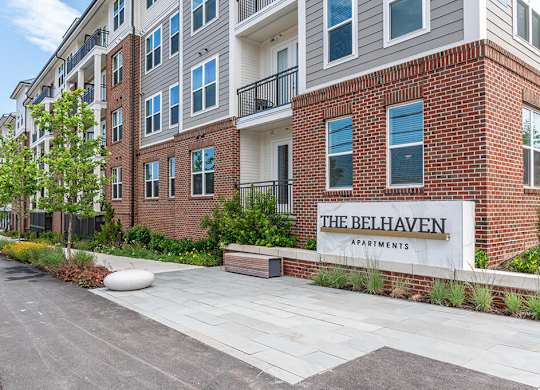 Exterior sign at The Belhaven in Alexandria VA