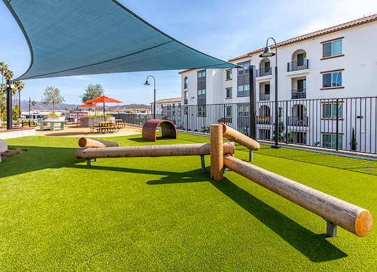 Exterior West Village Park Balance Beams at West Village Poway Apartments in Poway CA