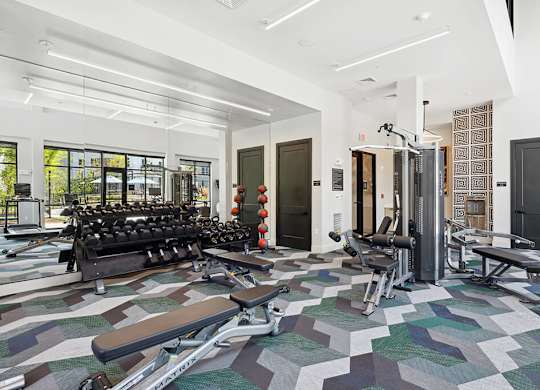 Fitness center cardio at Jayden Apartments in Peabody MA