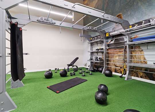 Fitness center cross training at Marquessa Villas Apartmetns and Townhomes in Corona CA 