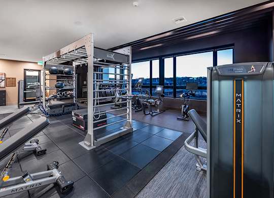 Fitness center cross training at Olivean Apartments in Broomfield CO